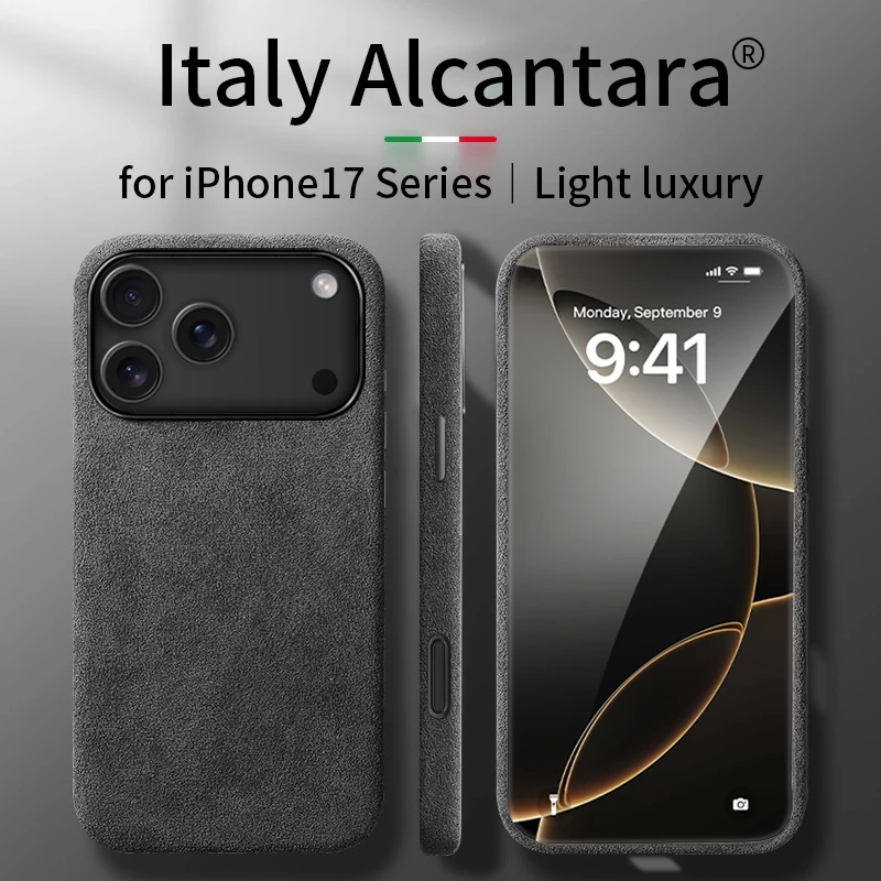 

Premium Genuine Italy Imported Alcantara Magnetic Case for iPhone 17Pro 17Air 17 Pro Max with MagSafe Business Soft Touch Cover