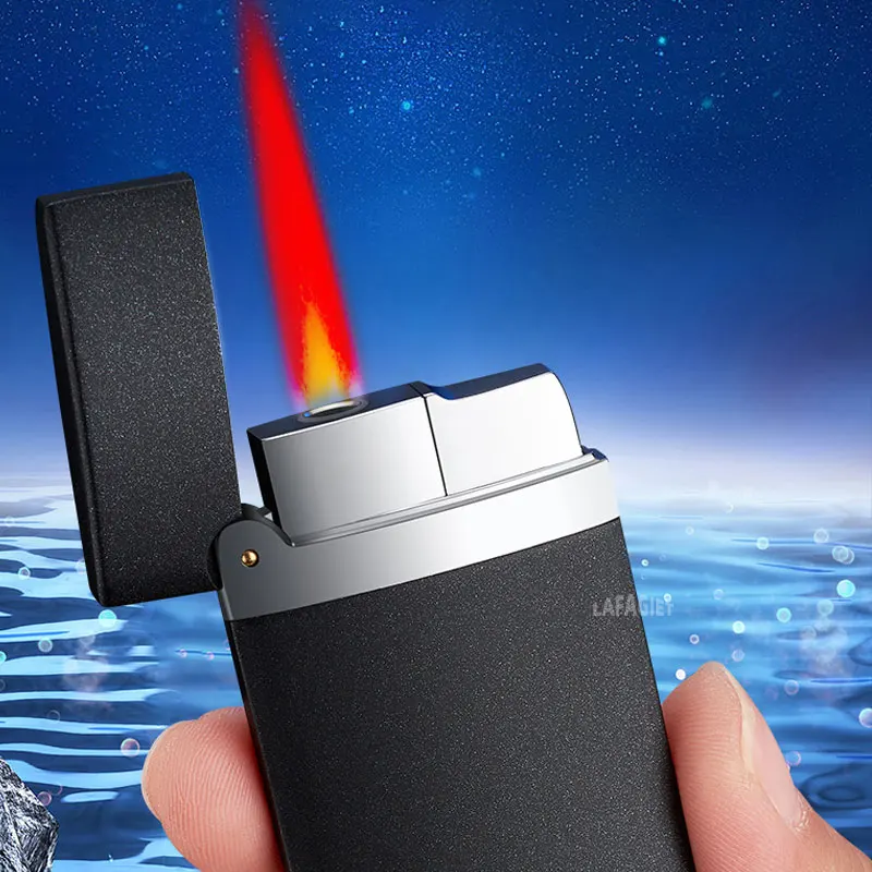 Jet Flame Lighter Refillable Butane Gas Lighter Adjustable Firepower Mini Portable Metal Windproof Lighter Men\'s Smoking Tools