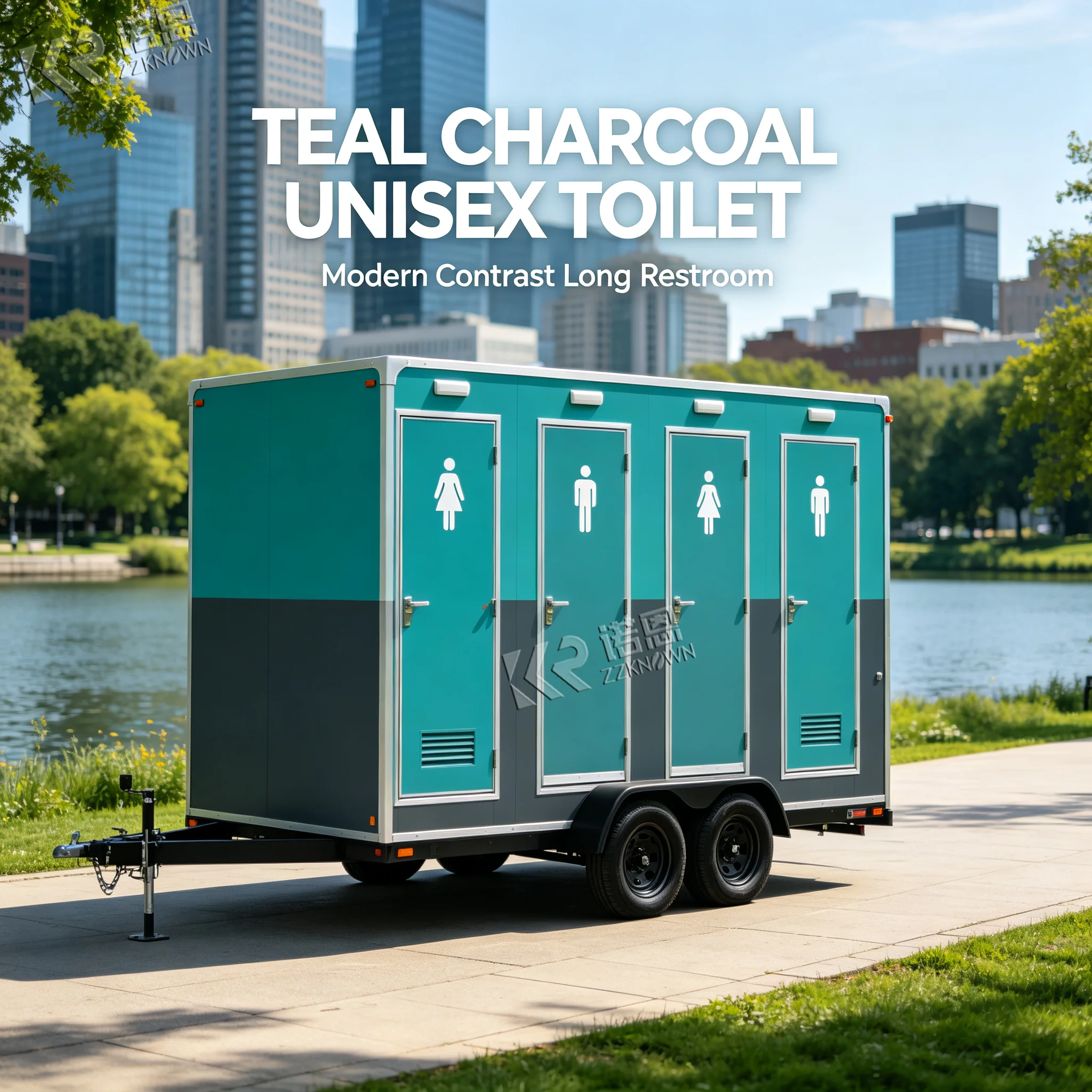 Customizable Luxury Portable Toilet Trailer with Shower Mobile Restroom Trailer for Wedding Events Outdoor Camping