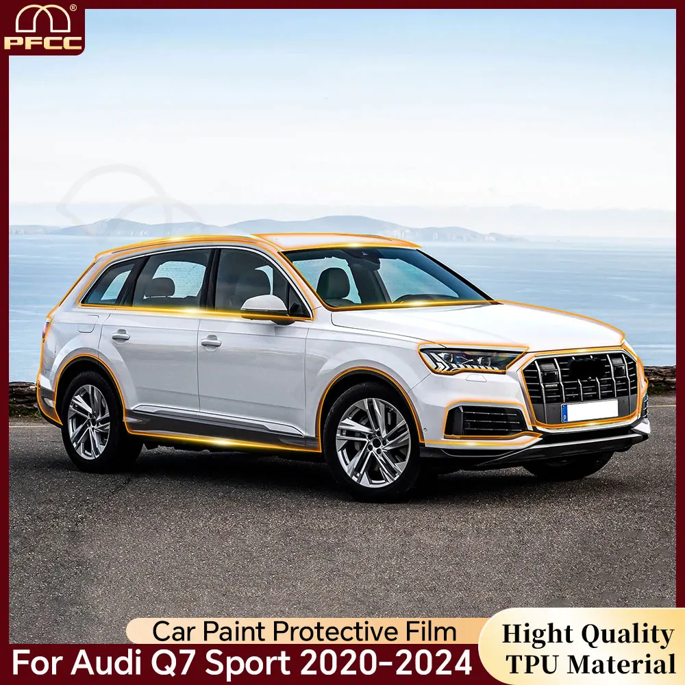 

For Audi Q7 Sport 2020 2021 2022 2023 2024 Car Paint Protection Film TPU Invisible Body Sticker Transparent Anti-Scratch Bra Kit