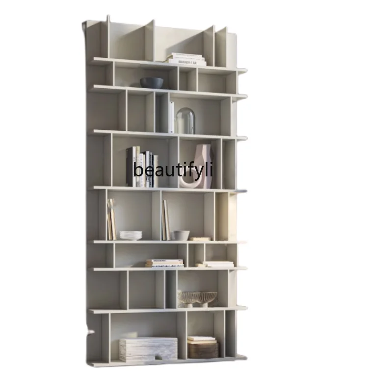 

Italian Minimalist Bookshelf Paint Bookcase Creative Personality Floor Display Cabinet Bookcase