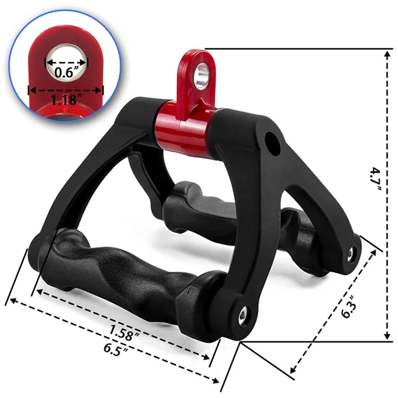 RTSHE-Biceps & Triceps مقبض للتمرين الخلفي، شريط مريح على شكل حرف V 360 °   آلة سحب الكابلات LAT ذات المقبض على شكل حرف V