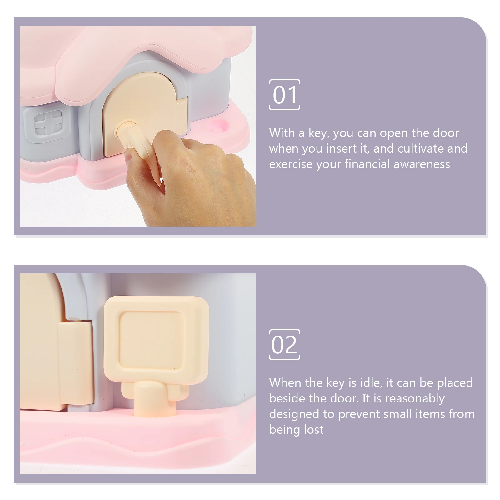 1 Juego de salvavidas para niños, diseño de casa, hucha de plástico anticaída, tarro de almacenamiento de monedas, decoración para habitación de niños, regalo de recuerdo de fiesta