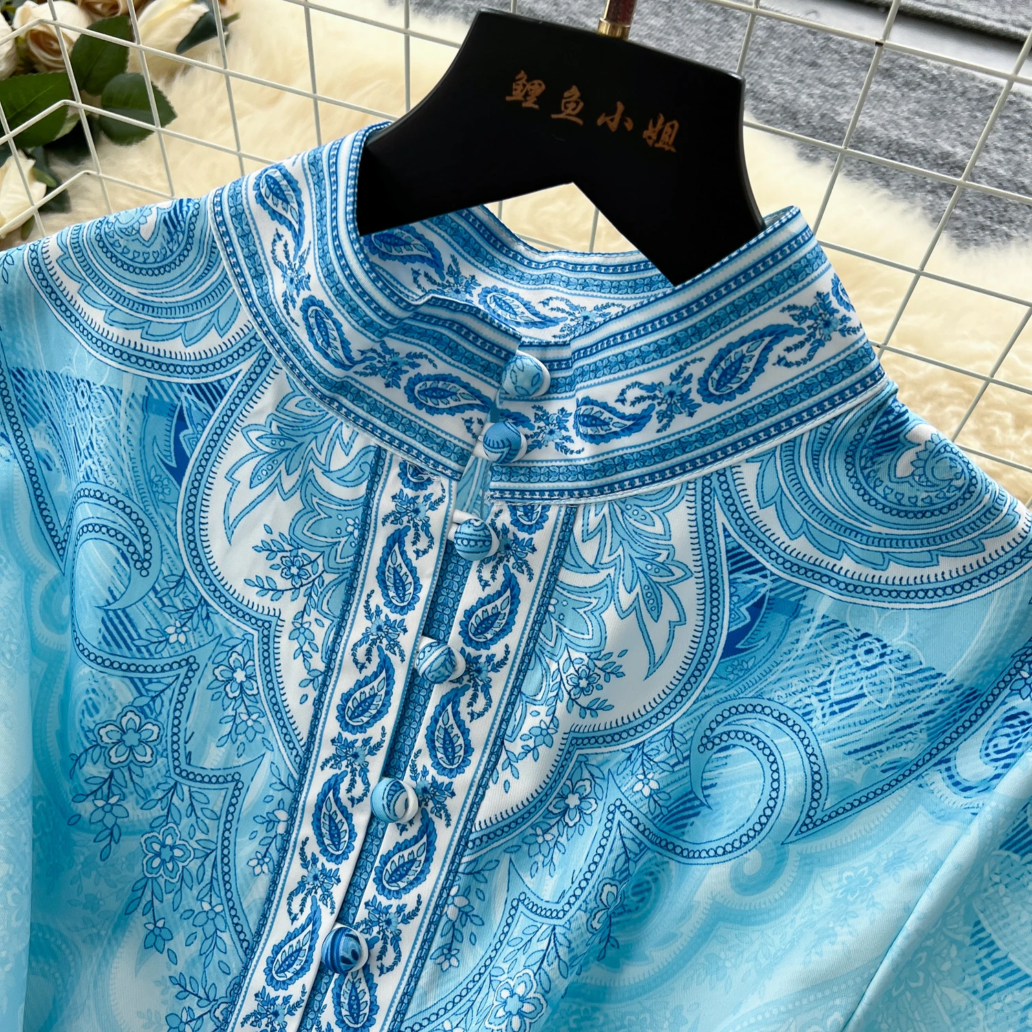 Chic vintage split long sleeve print slim Elegant Fairy korean fashion Boho Sundress women clothing Long dress