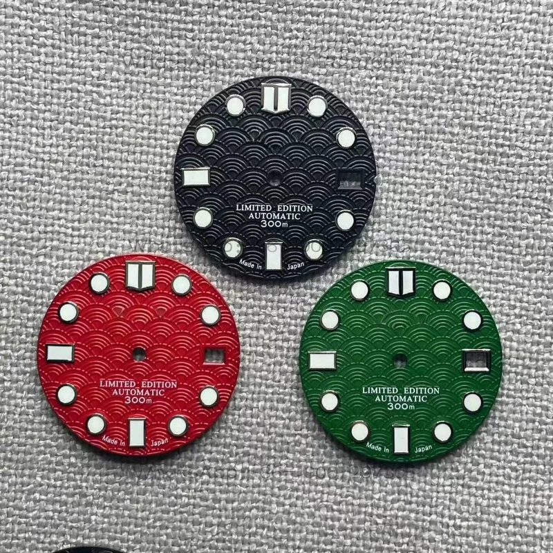 

Customized NH35 Dial 28.5mm Mechanical Watch Modified Fish Scale Pattern Dial, Strong Green Luminous Nh36 Movement Accessories
