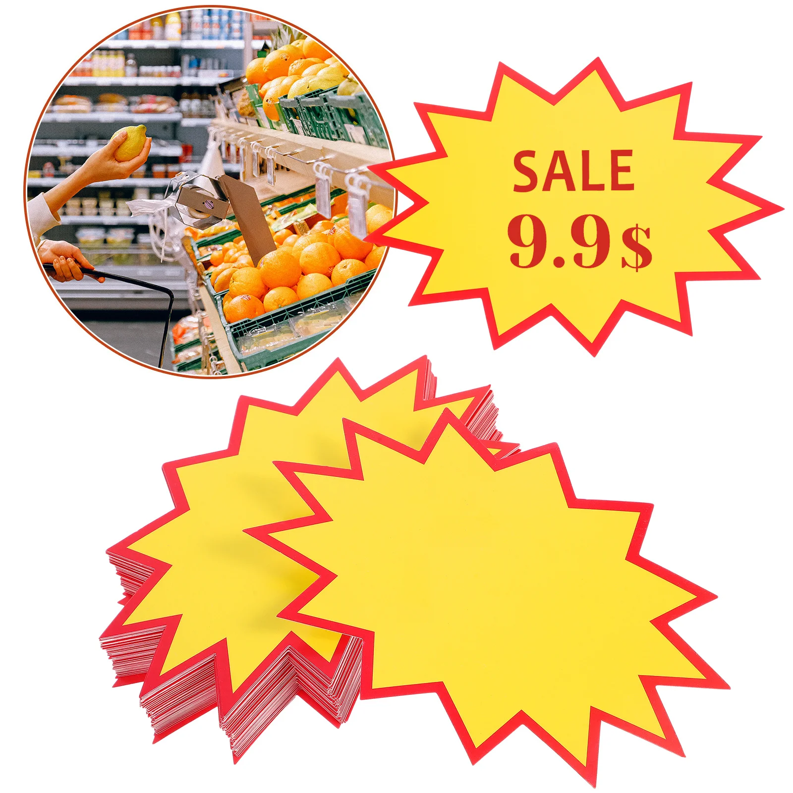 

iplusmile 200 шт. флуоресцентные пустые знаки в форме звезды, розничная продажа, бирки, этикетки для украшения вечеринок