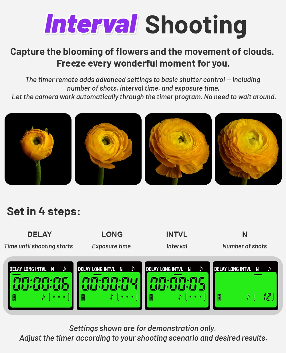 Zeitgesteuerte Sternenfotografie für Panasonic G97 GH7 S1IIE S1RII S1II; für Nikon Z7II Z6III Z5; für Canon R1, R5II, R10, 800D 70D – Detail 6
