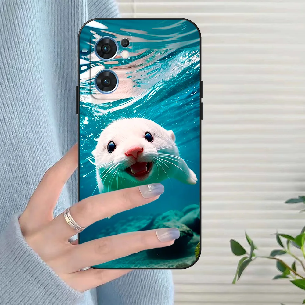 For OPPO Reno7 5G Case Silicon Back Cover For Oppo Reno7 5G Phone Case black tpu case amazing cool cats pets