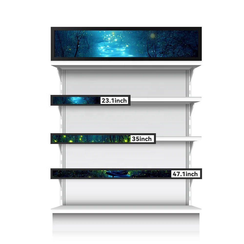 

LCD 35 Inch Shelf Advertising Screen Ultra Wide Screen Stretched Bar Tft Lcd Shelf