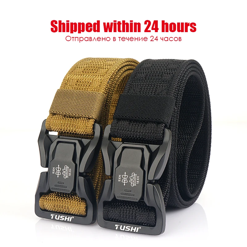 VATLTY New Tactical Outdoor Belt for Men Alloy Buckle Quick Release Combat Casual Belt Jeans Black Waistband Girdles Male