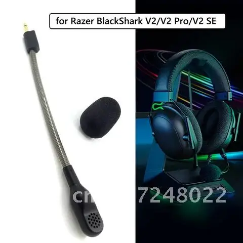 

Bendable Replacement Game Mic 3.5mm Male Plug Noise-canceling Microphone for Razer BlackShark V2/V2 Pro/V2 SE Gaming Headset