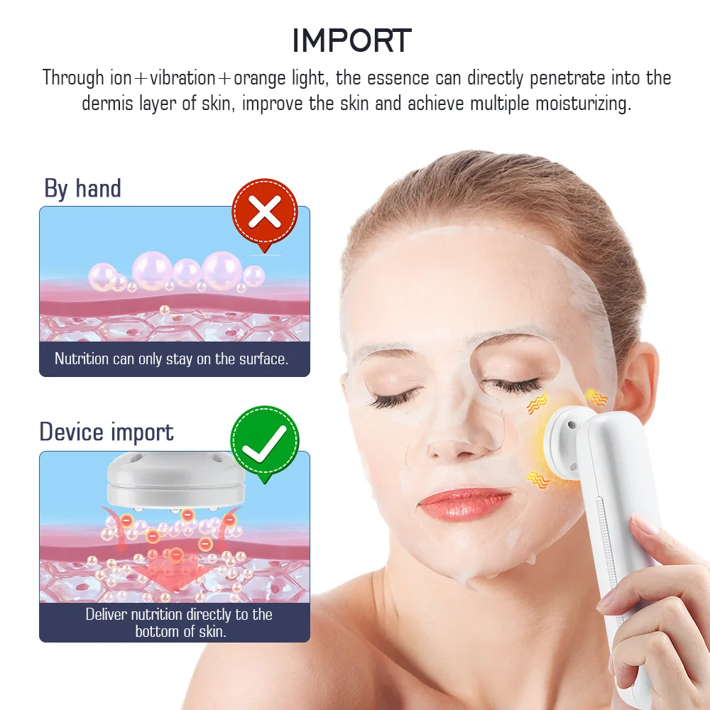 7 en 1 Micro-courant LED beauté du visage glace ultrasonique EMS dispositif de beauté Vibration élimination des rides masseur à main