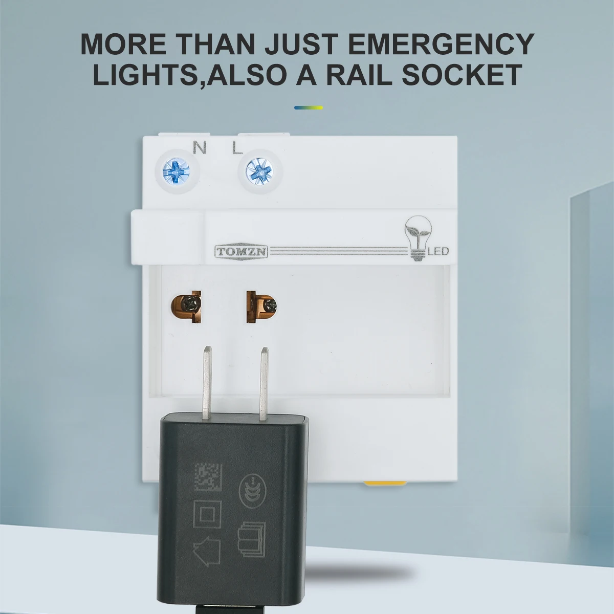 TOMZN DIN rail socket 230V LED Rechargeable emergency light mobile emergency light