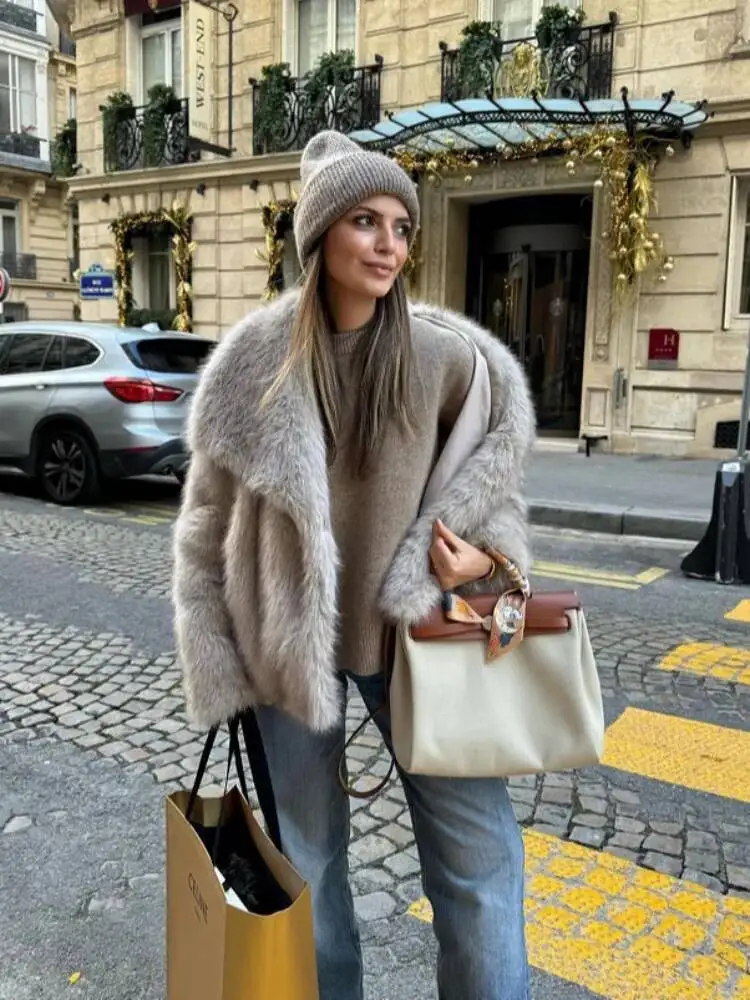 

Кардиган из искусственного меха, женское роскошное однотонное пальто с длинным рукавом и пуговицами, модные короткие пальто, женские элегантные осенне-зимние теплые толстые куртки