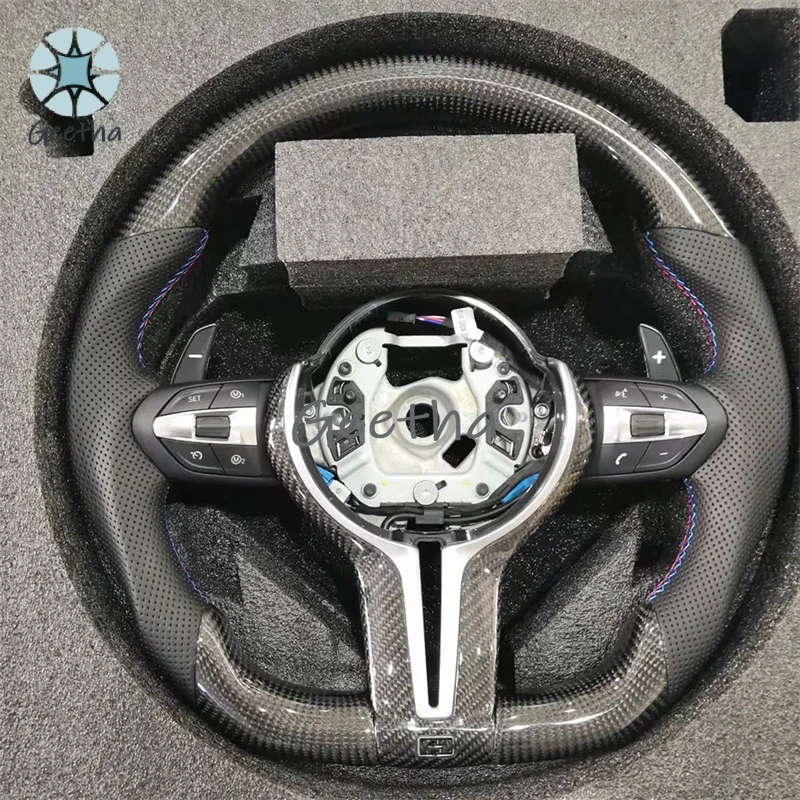 For M3 Steering Wheel M Performance Carbon Fiber Genuine Leather Automotive Sports Steering Wheel