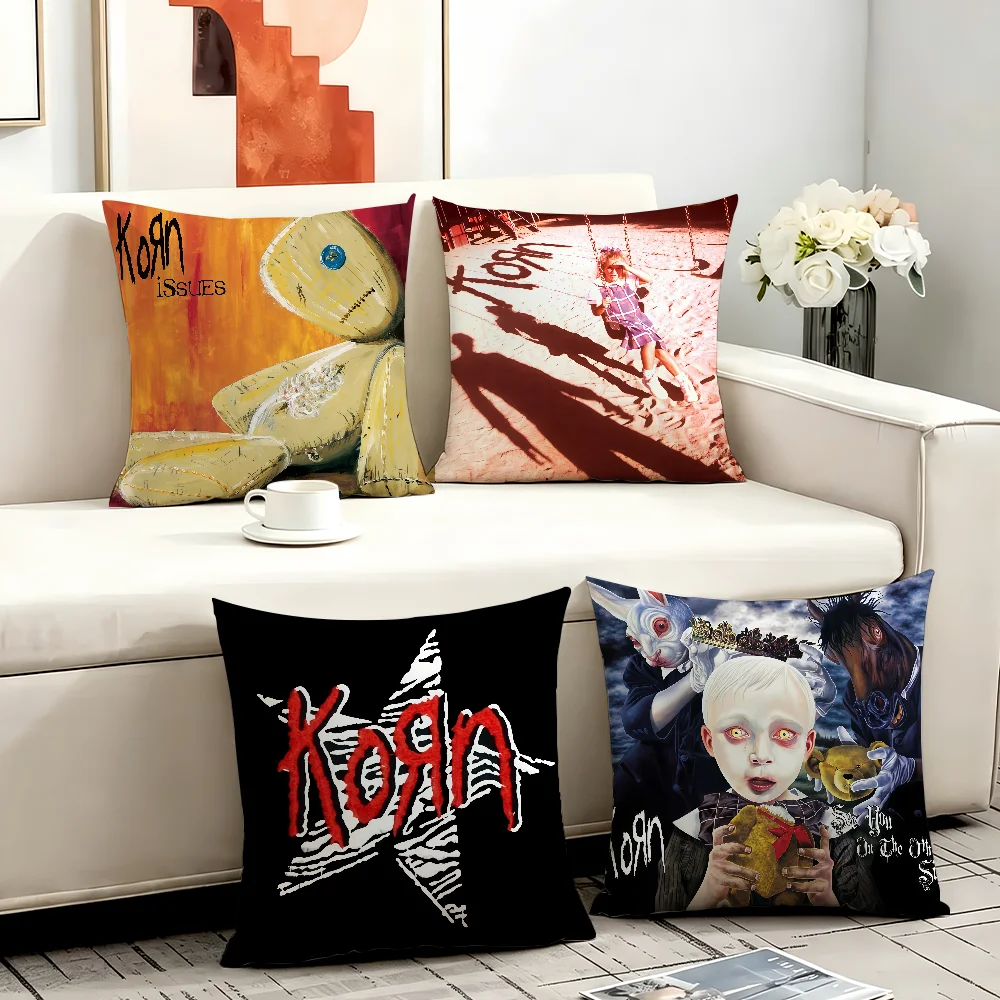 Rock Band K-Korn cushion cover Comfortable Decorative For Bedroom Living room Dormitory Picnic and Holiday Decoration