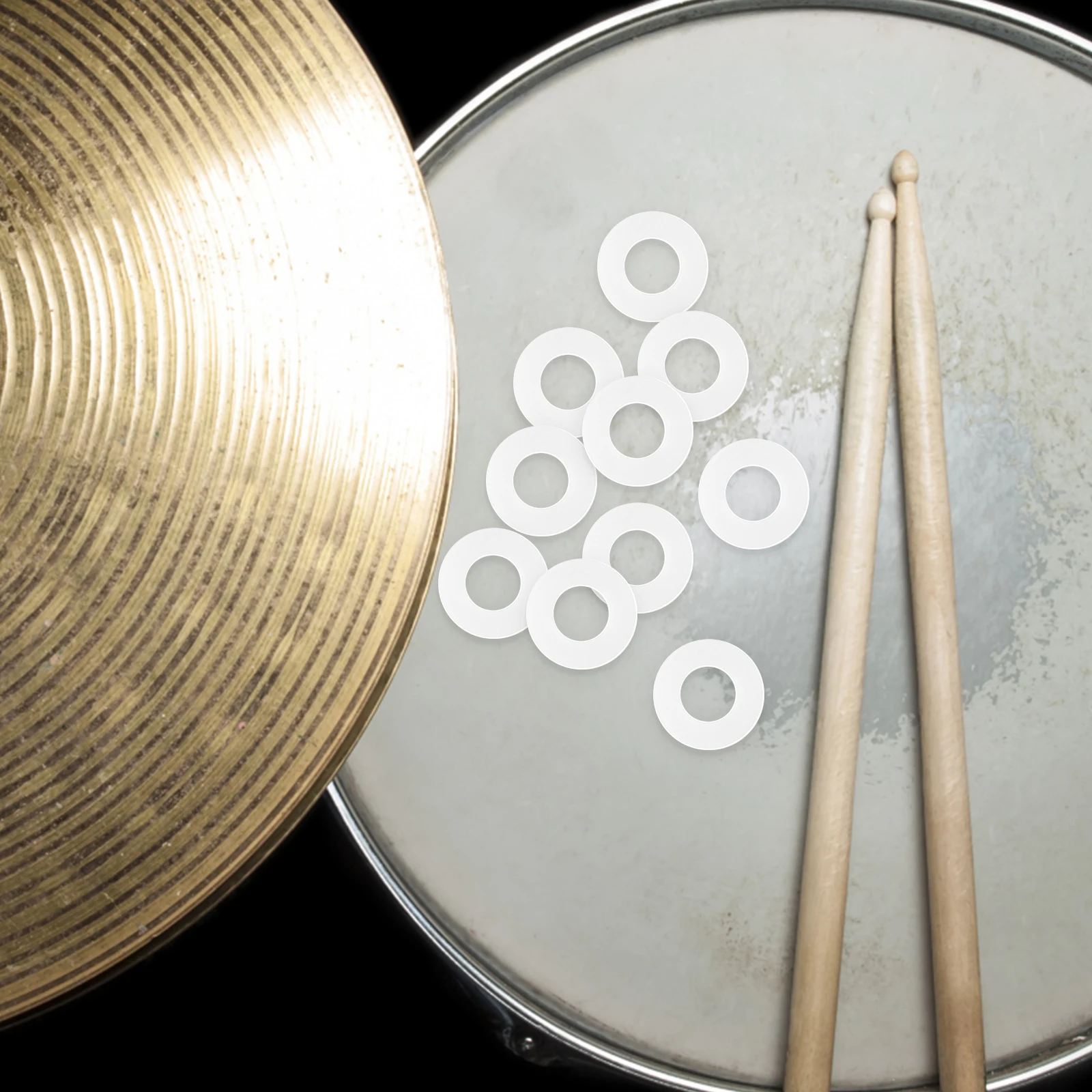 

20Pcs Snare Drum Pads Drum Set Washers Small Lightweight Percussion Parts Instrument Accessories Percussion Instrument Pads