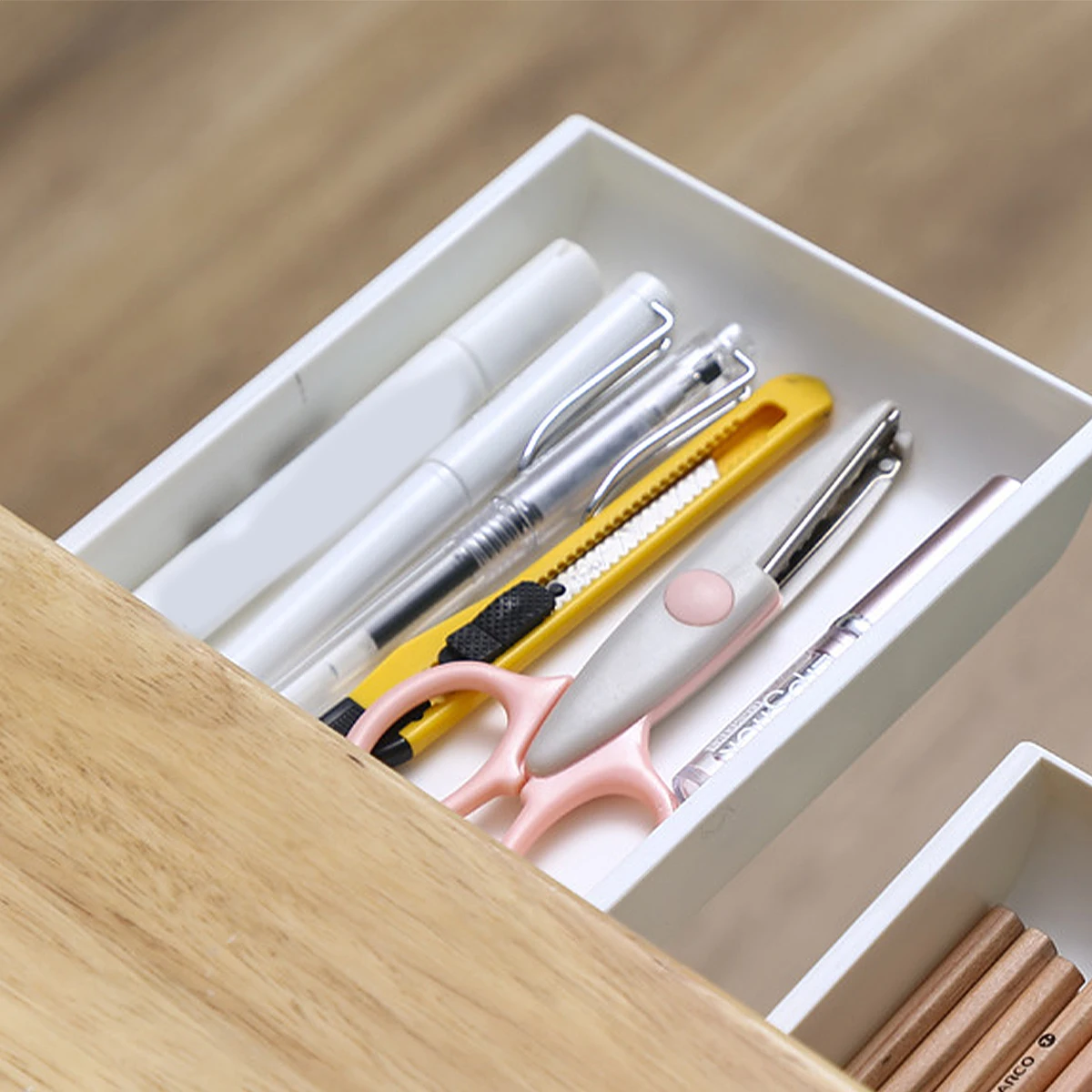 

Plastic Under Desk Drawer Storage Box Hidden ganizer Pen Holder Space Saving Desk Trays Pencils Erasers Tools Books Jewelry