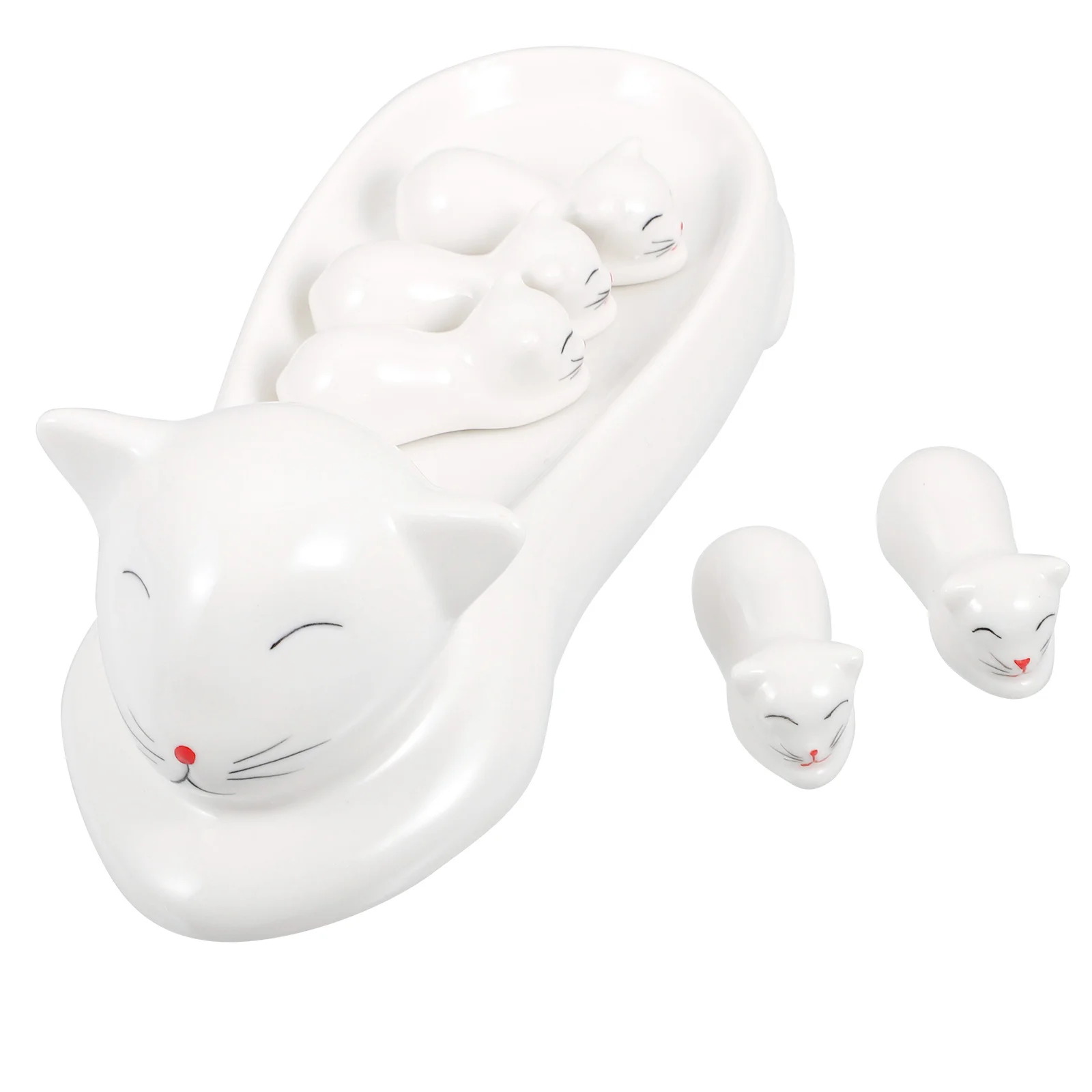 

Cat Chopsticks Holder White Chopstick Rack Creative Design Dining Supply Chopstick Rest Kitchen Tableware Dust-Free