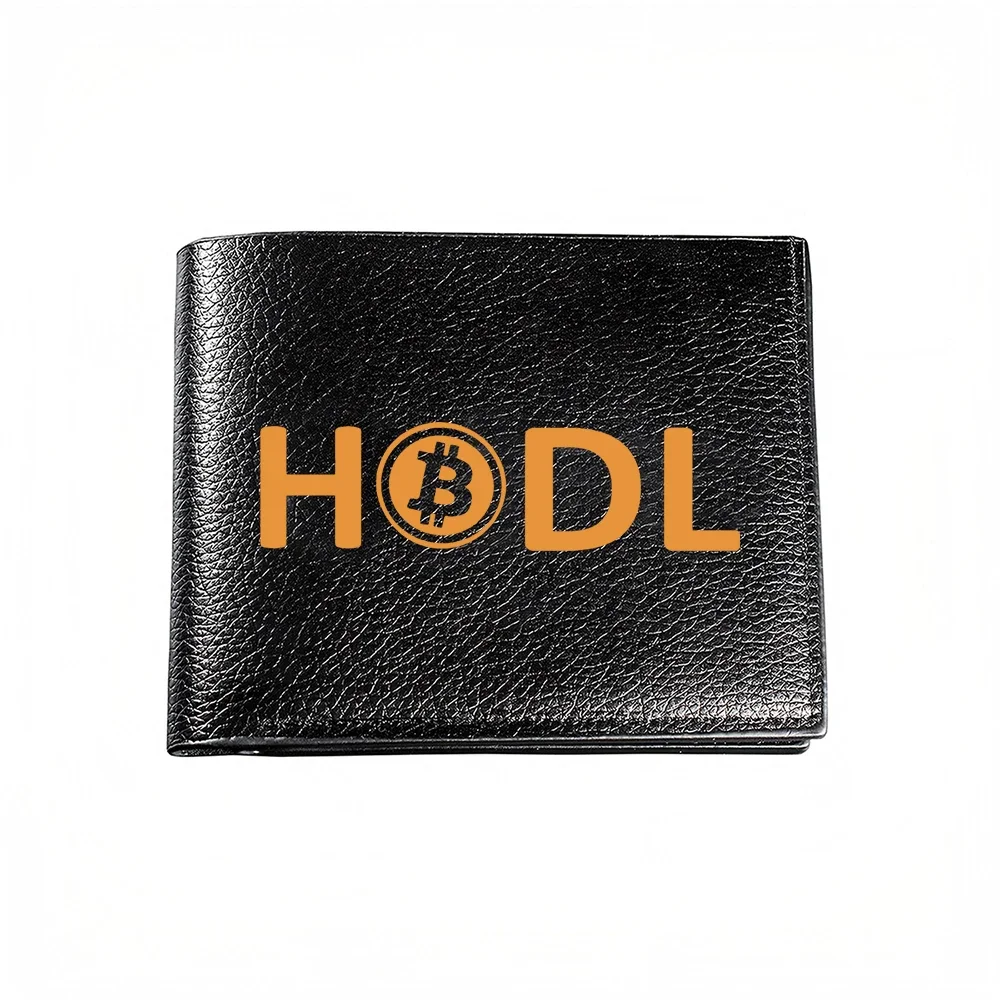 Hodl Bitcoin Logo Men's Wallet Card Holder Fashion Casual Business Style Print Design Modern Trendy Accessory For Everyday Use