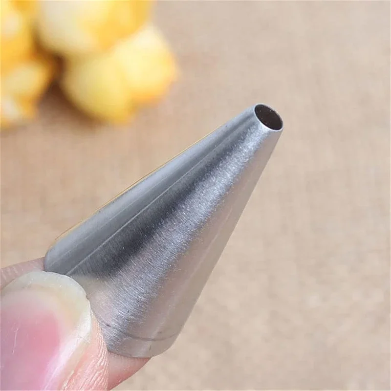 9pcs Round Stainless Steel Piping Tips Pastry Nozzles Writing Cake Decorating Tools Cream Pastry Tip Nozzle Set For Kitchen