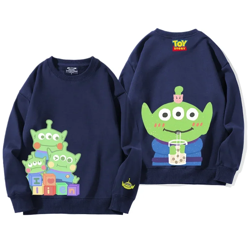 Toy Story anime Alien hoodie women\'s round neck hoodie fashionable women\'s sweater hoodie fashionable casual loose hoodie