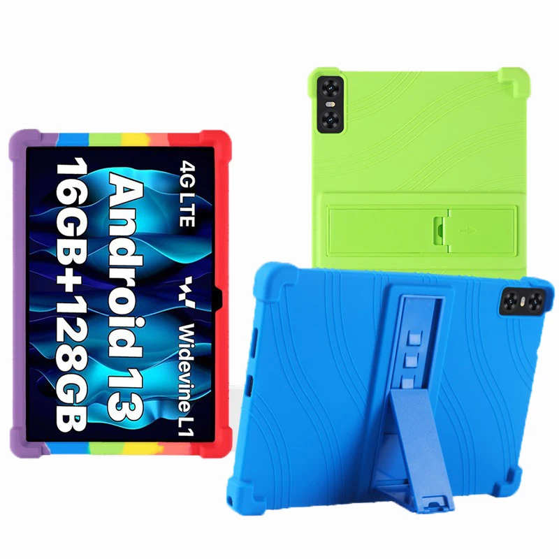 Tablet Silicone Case For UMIDIGI ‎A13 Tab 10.51inch 2024 Kids Portable Safety Back Fold Holder Anti-drop Stand Shell Cover Pouch