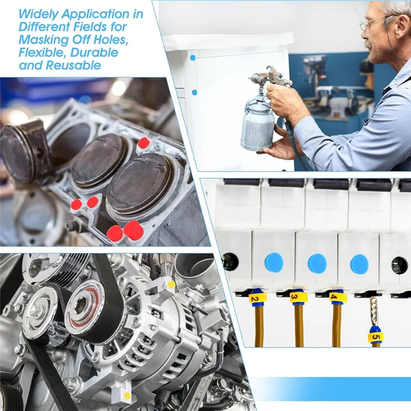 

AB34-200 шт. силиконовые заглушки 8 размеров, комплект конических заглушек, заглушки для порошкового покрытия для покрытия, круглых отверстий, покраски