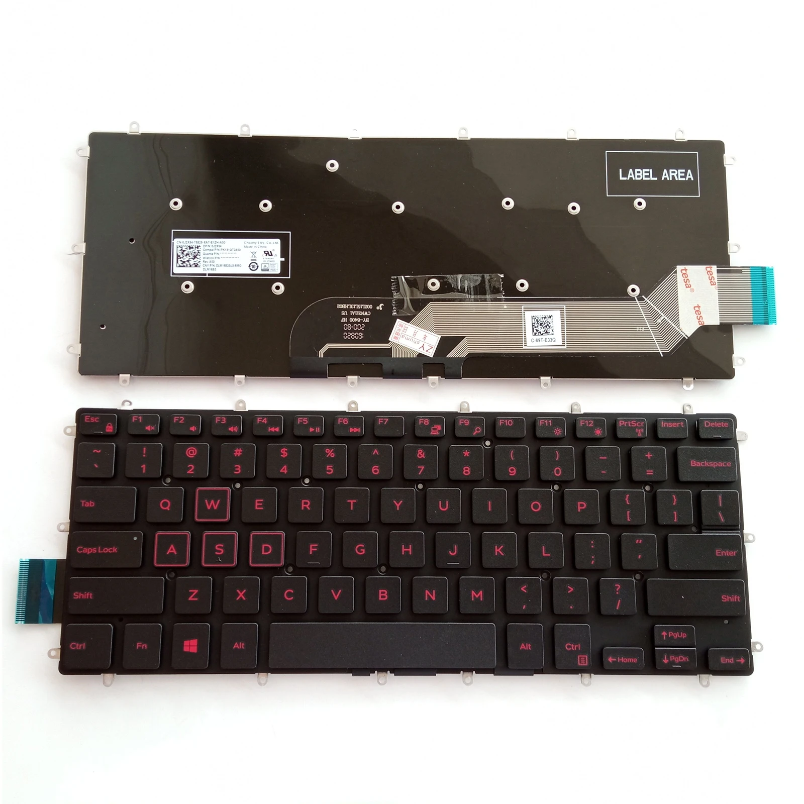 New for Dell DELL Inspiron gaming 14 7466 7467 Keyboard Red font US No Backlight