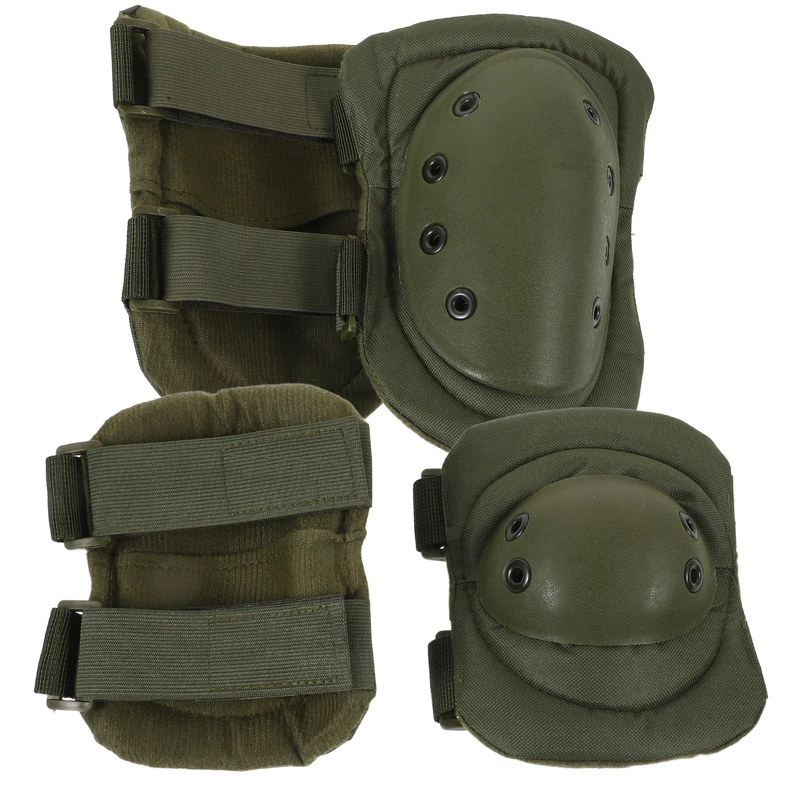 

1 set Thickened Sponge Knee Pads Heavy Duty Outdoor Sports Camouflage Work Volleyball Ice Fishing Elbow Guards Green Comfortable