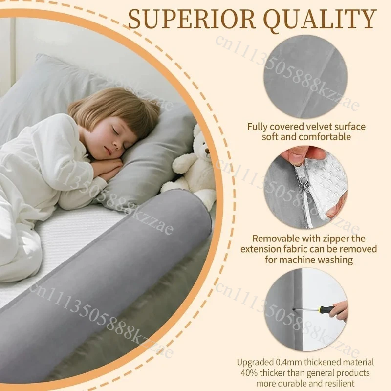 1 Pack Inflatable Toddler Bed Rails Portable Travel Bed Guard Rails for Kids Children Double Size Beds