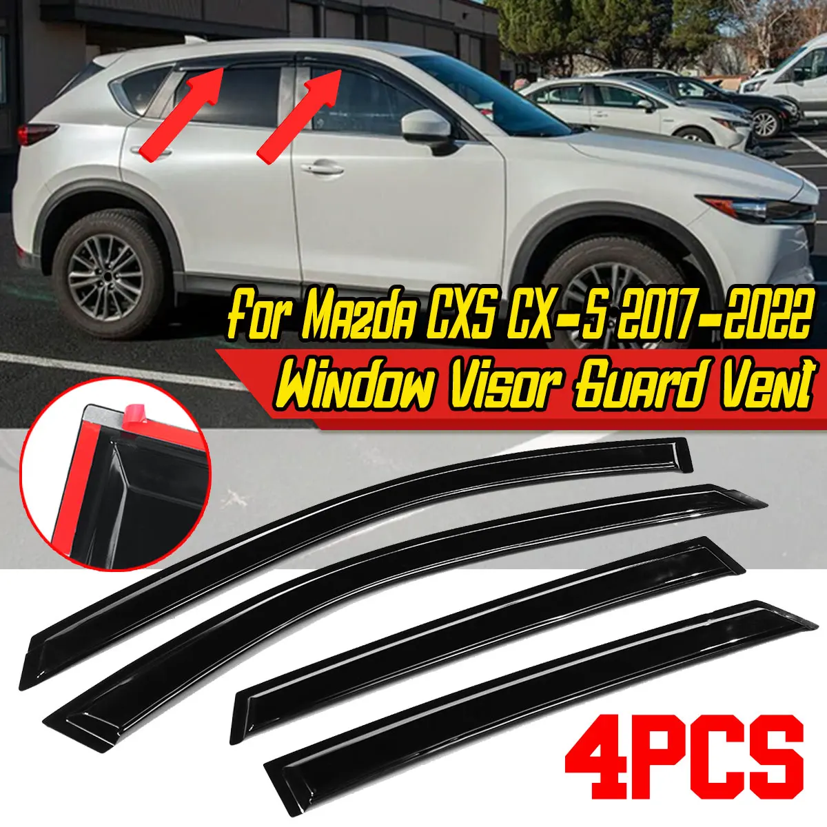 High Quality Side Window Deflector Visor Vent For Mazda CX5 CX-5 2017-2022 For CX-3 CX3 2015-2021 Wind Rain Sun Shields Guard