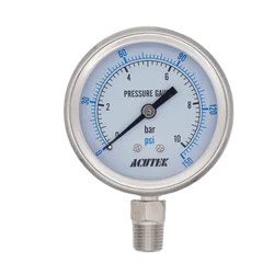 Y60BF -1-600 Bar 1bar≈14.5psi 304 Stainless Steel Vacuum Pressure Gauge Ammonia Steam meter High temperature resistance