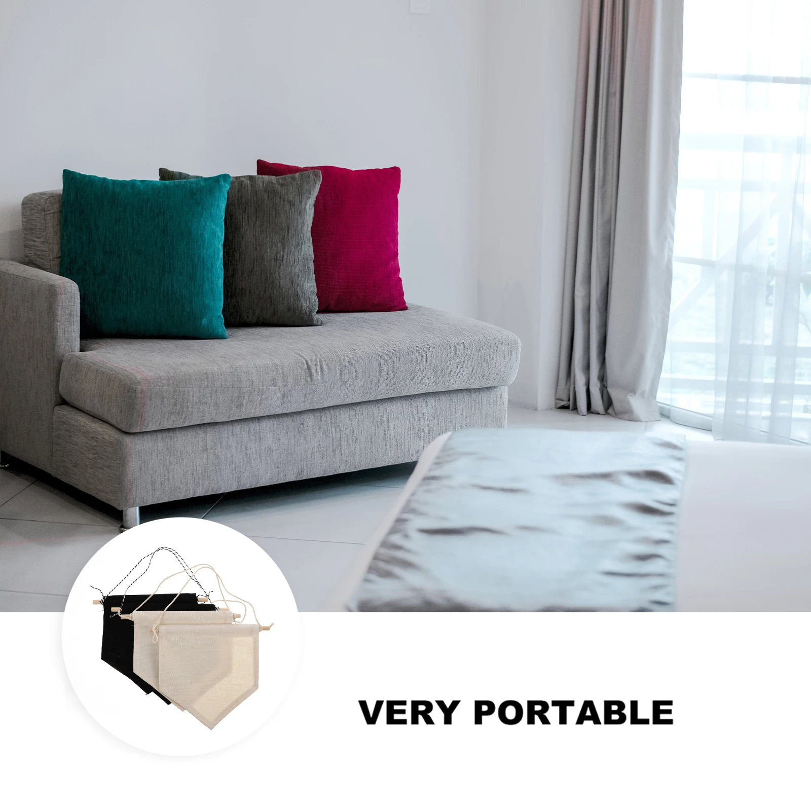 

Elegant 4Pcs Canvas Flag Badge Display Home Decor Creative Wall Banner Storage Solution