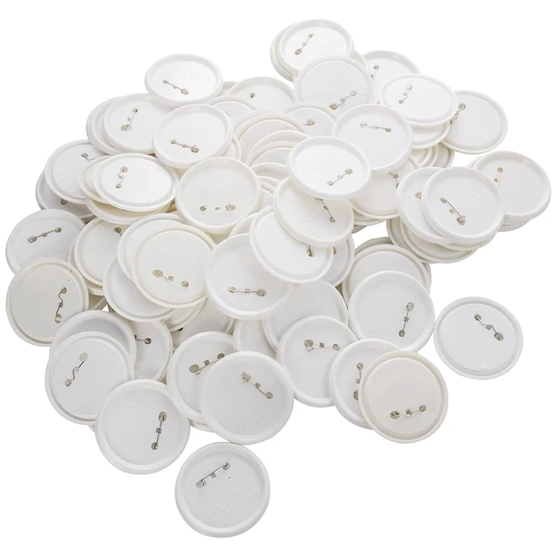 200 Sets 3 Inch 75Mm Pin Back Button Parts For Button Maker Machine, DIY Round Button Badge Parts