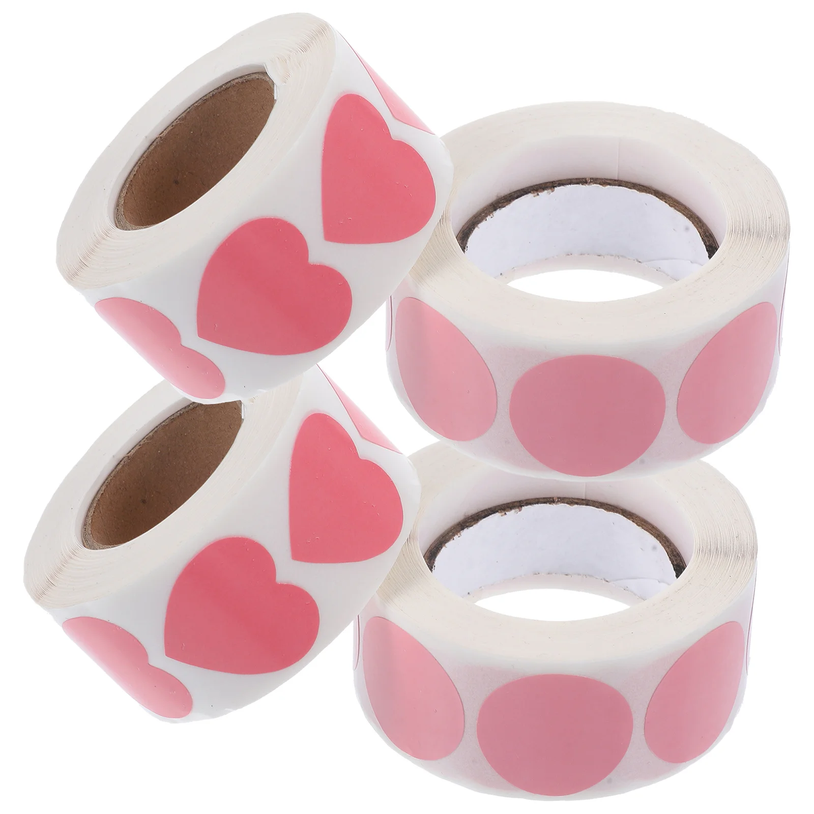 

4 Rolls Heart Stickers Self-Adhesive Labeling for Home Office School Organization Colorful Dot Labels for Sorting