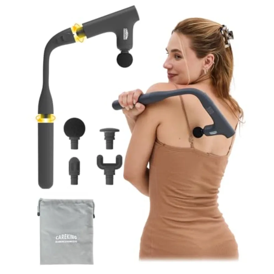 Convertible 3-in-1 Massage Gun Deep Tissue with Extended Handle Back Pain Relief Percussion Muscle Massager for Neck Shoulder M