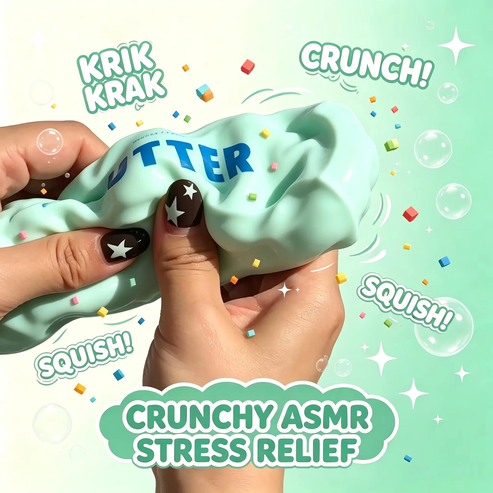 Butter Stick Squishy Stress Ball Fidget Toy Crunchy Squeeze Toy Round Blocks Filled ASMR Anti Stress Release Hand Relax Gift Toy