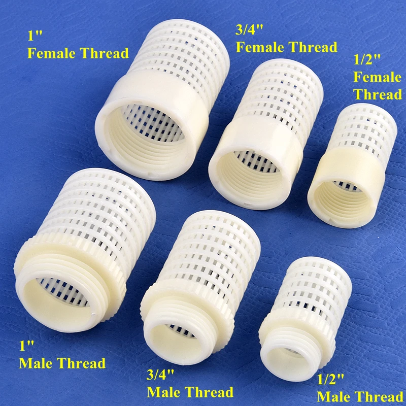 1/5/20 Pcs 1/2\'\'~1\'\' Thread ABS Plastic Stainless Steel Filter Screen Aquarium Filter Fish Tank Water Pump Protect Hose Strainer