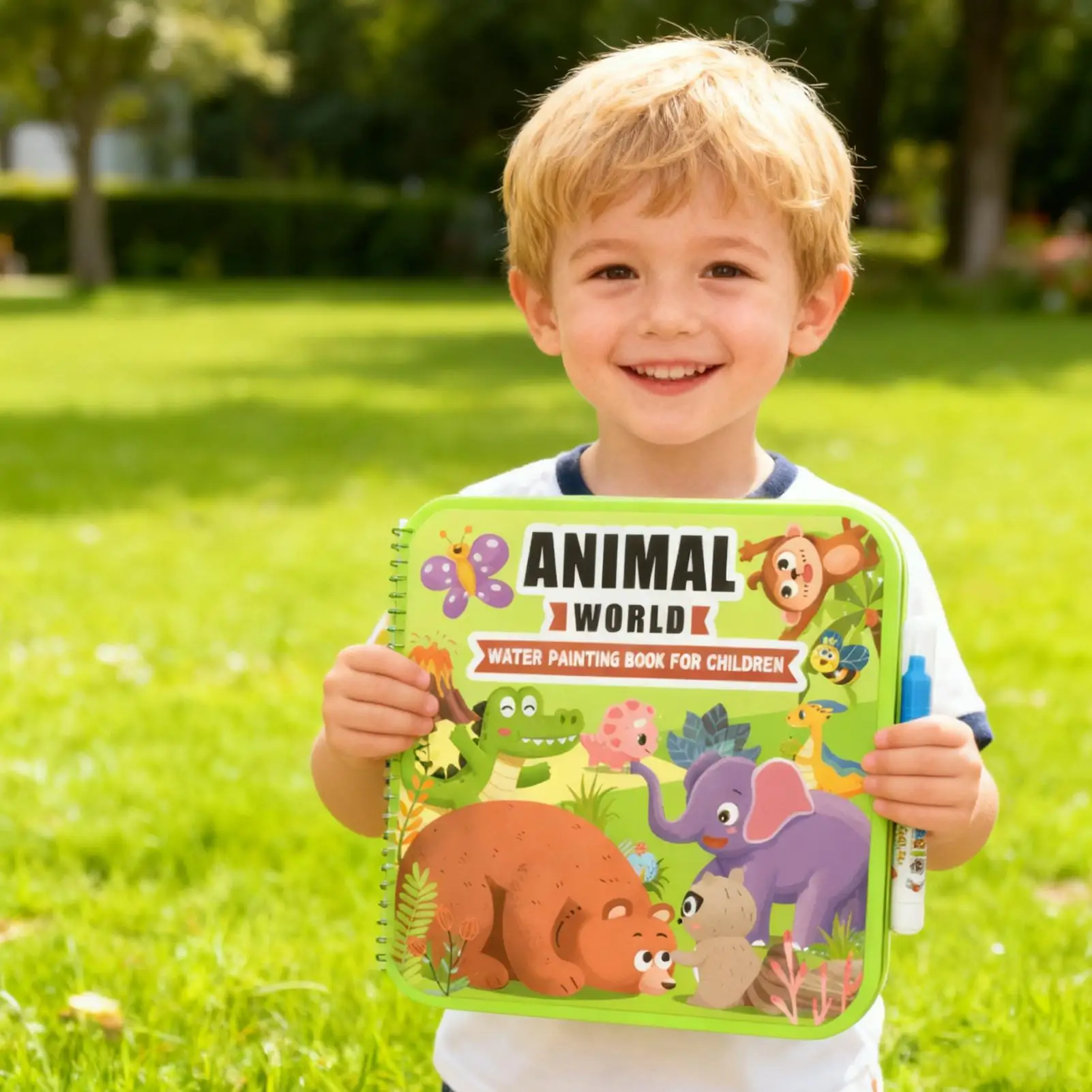 Libro da colorare ad acqua Attività educativa prescolare senza disordinazione Libro per scarabocchi ad acqua per bambini Ragazzi Ragazze Casa Scuola materna in età prescolare
