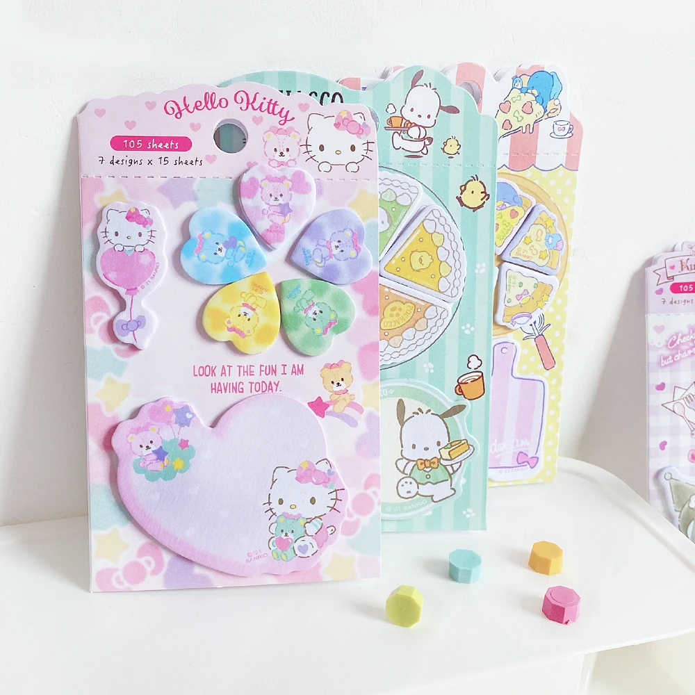 105 sheets Kawaii cartoon animals Sticky Notes Memo Pad Diary Stationary Flakes Scrapbook Decorative Cute Cartoon N Times Sticky