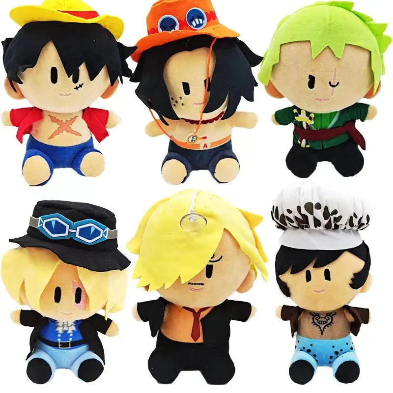 25Cm Anime One Piece Monkey D. Luffy Roronoa Zoro Sanji muñeco de peluche almohada ornamento juguete de regalo de cumpleaños para niños