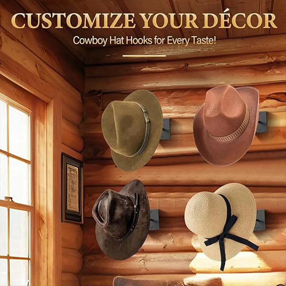 

Настенная вешалка для ковбойских шляп, настенное крепление для ковбойских шляп в упаковке, металлическая вешалка для ковбойских шляп в западном деревенском стиле, крючки для шляп