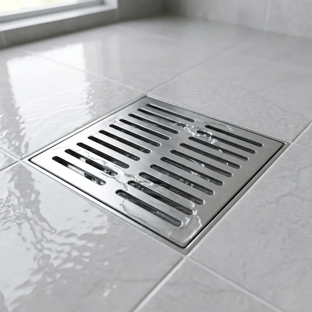 Stainless Steel Floor Drain Cover with Separable Strainer and Odor-Blocking Structure for Indoor Outdoor Drain Use