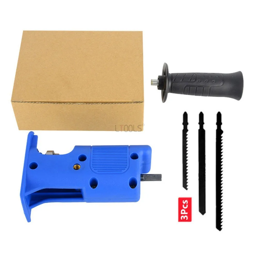 Electric Drill To Jigsaw Conversion Adapter Reciprocating Saw Conversion Kit Woodworking Cutting Slotting Hole Opening Auxiliary