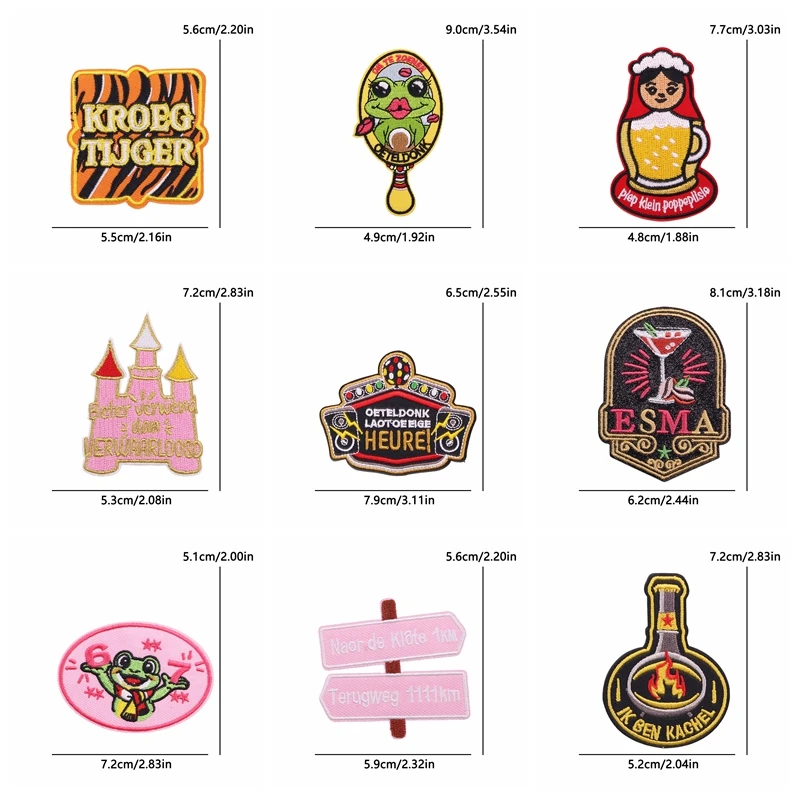 10PCS/lots 2027 New Netherland Oeteldonk Emblem Patch Netherland Carnival Embroidered Patches For Clothing Hats Jackets DIY
