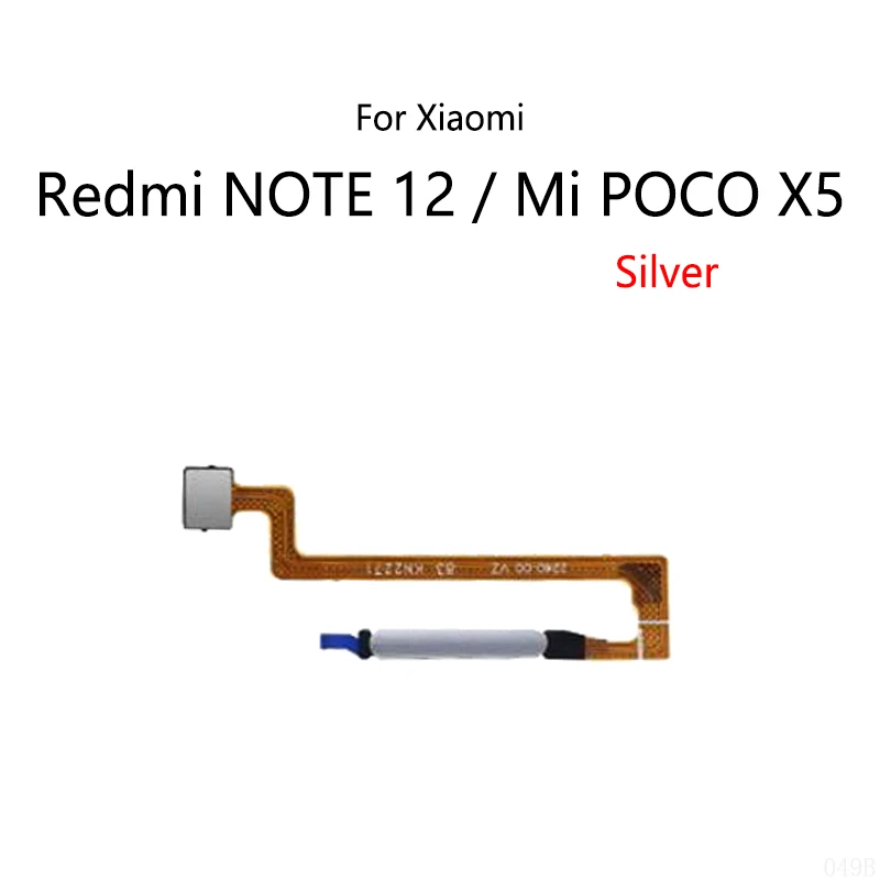 Pemindai sidik jari tombol Home Kabel Flex Sensor kembali Menu ID Sentuh untuk Xiaomi Redmi NOTE 12 5G / Mi POCO X5 Pocophone