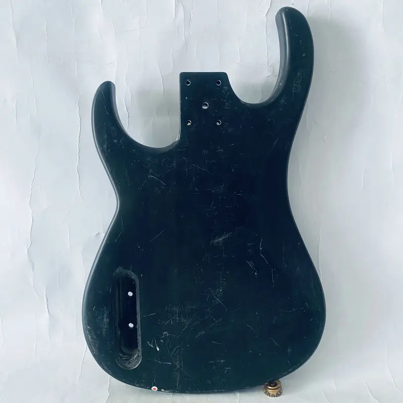 FB295  Black Color  4 String Electric Bass Body in Solid Wood for DIY One Custom Pickups Right Hand