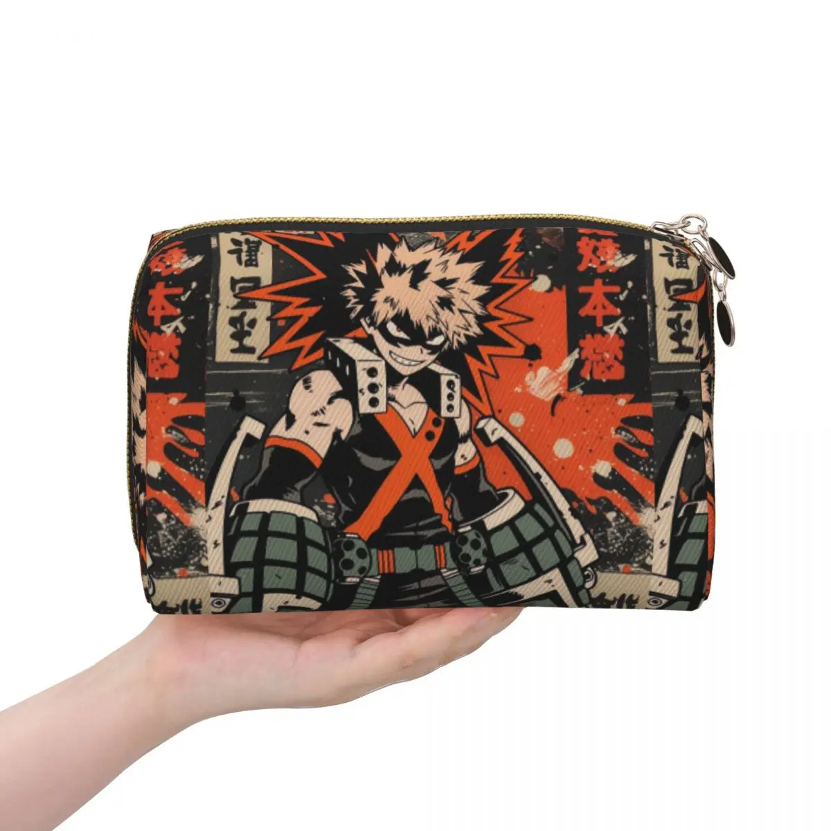 Bakugo Katsuki Boku No My Hero Academia Anime Women Cosmetic Bags Travel Makeup Organizer Pouch Toiletry Storage Dopp Kit Box