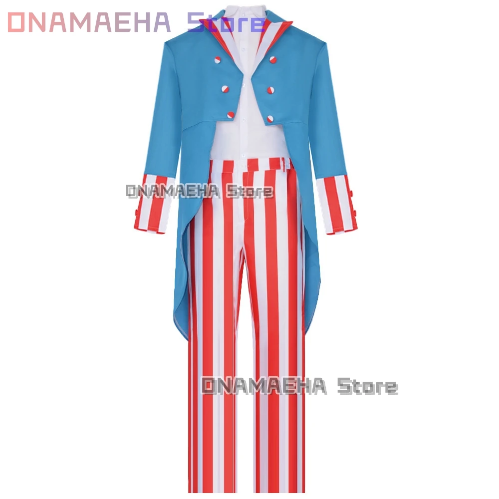 Traje diario de Anime, disfraz de tío, disfraz de hombre Sam Side Story, Horror de Halloween, camisa para hombre y mujer, abrigo, pantalones y sombrero, traje de fiesta